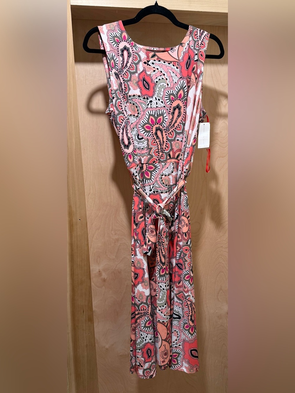 Charter Club Coral Pink Paisley Print Dress Size Medium NEW